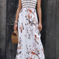 Striped Floral Round Neck Sleeveless Maxi Dress