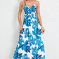 Printed Surplice Maxi Cami Dress