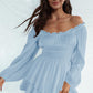 Off Shoulder Smocked Waist Romper