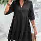 Notched Neck Half Sleeve Dress