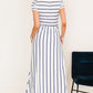 Striped Short Sleeve Crewneck Maxi Dress