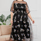 Plus Size Layered Mesh Round Neck Maxi Dress