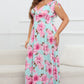 Full Size Floral Surplice Neck Maxi Dress