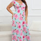 Full Size Floral Surplice Neck Maxi Dress