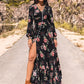 Floral V-Neck Split Maxi Dress