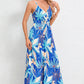 Printed Surplice Maxi Cami Dress