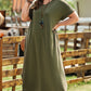 Plus Size V-Neck Short Sleeve Maxi Dress