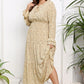 Plus Size Tied Frill Trim Flounce Sleeve Maxi Dress