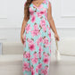 Full Size Floral Surplice Neck Maxi Dress