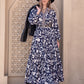 Printed Notched Neck Maxi Dress