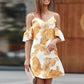 Printed V-Neck Mini Dress