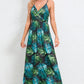 Printed Surplice Maxi Cami Dress