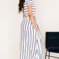 Striped Short Sleeve Crewneck Maxi Dress